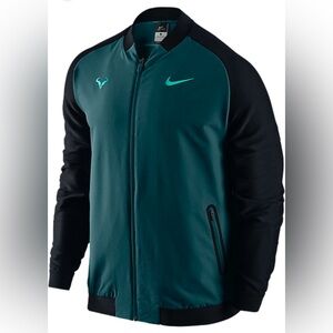 Nike Premier Rafael Nadal Tennis Full Zip Teal Black Jacket Mens Size XL Rare